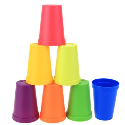 Rainbow Travel Drinkware Set – Bottle + 7 Stackable Cups