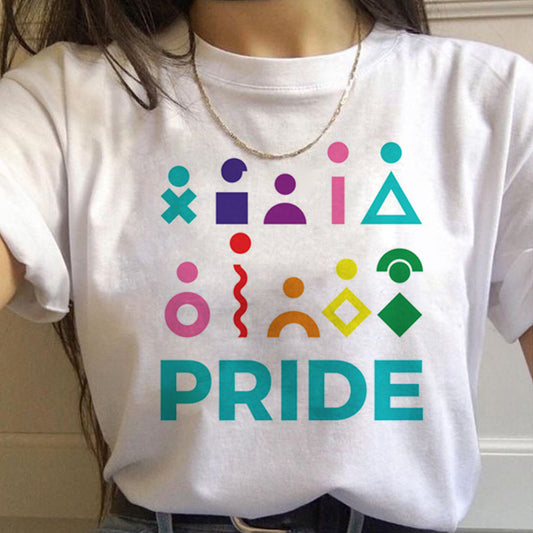WomenT Shirts Gay Pride Rainbow Gay Short Sleeve Ladies T-shirt