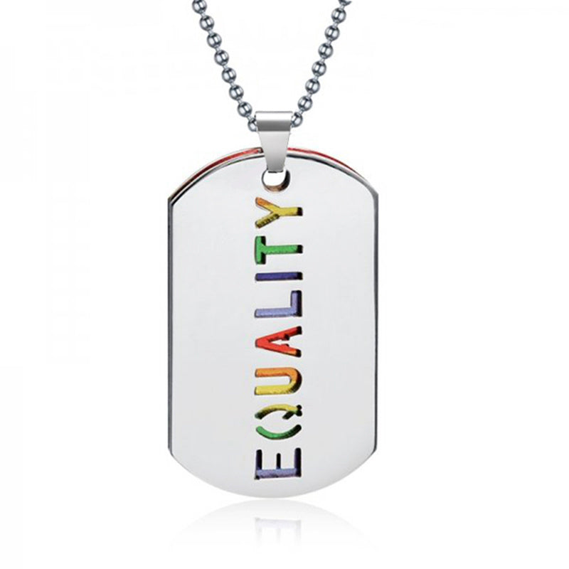 LGBTQ+ Geometric Pendant Necklace (Silver or Black)