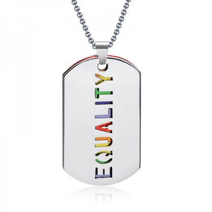 LGBTQ+ Geometric Pendant Necklace (Silver or Black)